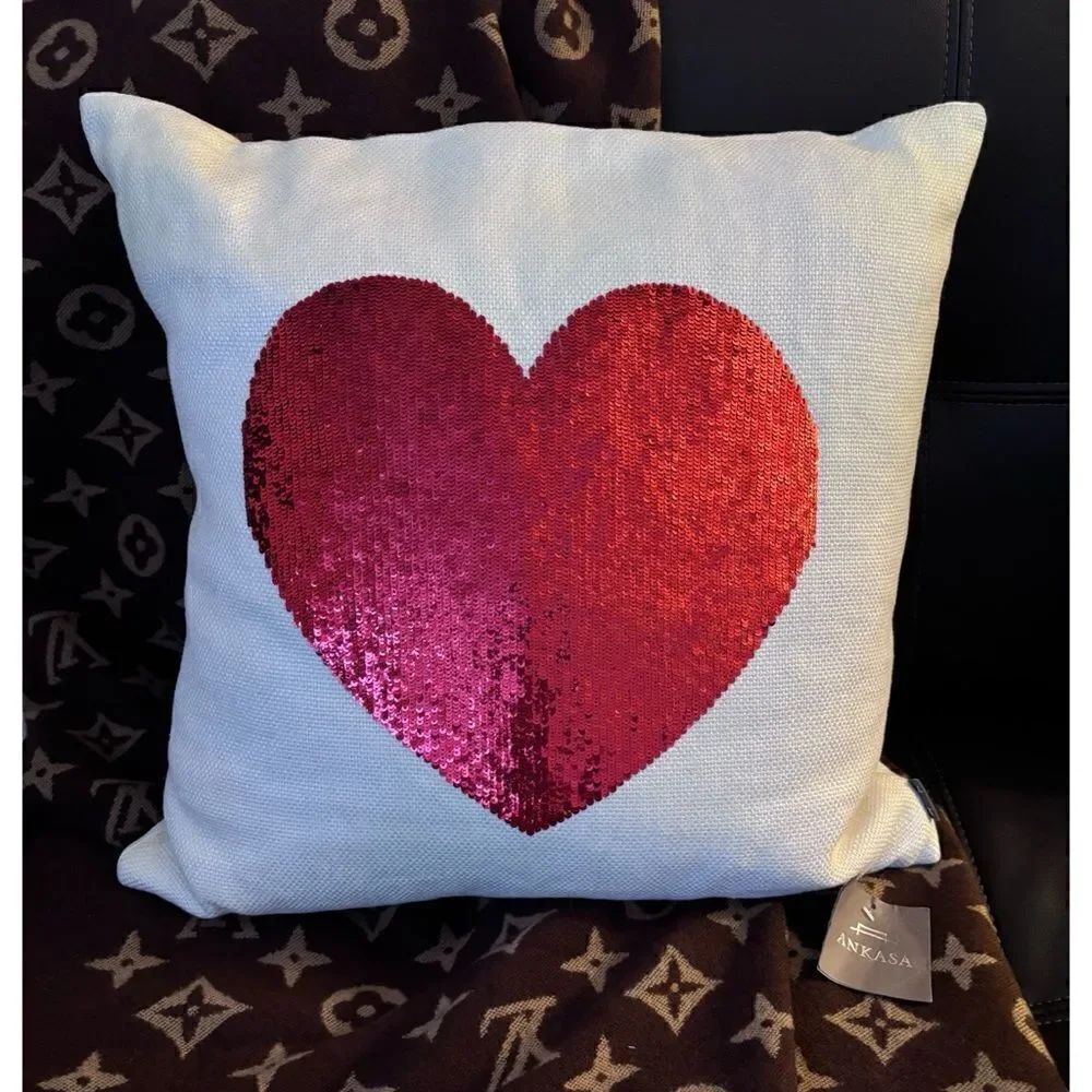 Rare ANKASA Linen “My Heart it’s Yours “ Decorative Pillow/ New With Tags